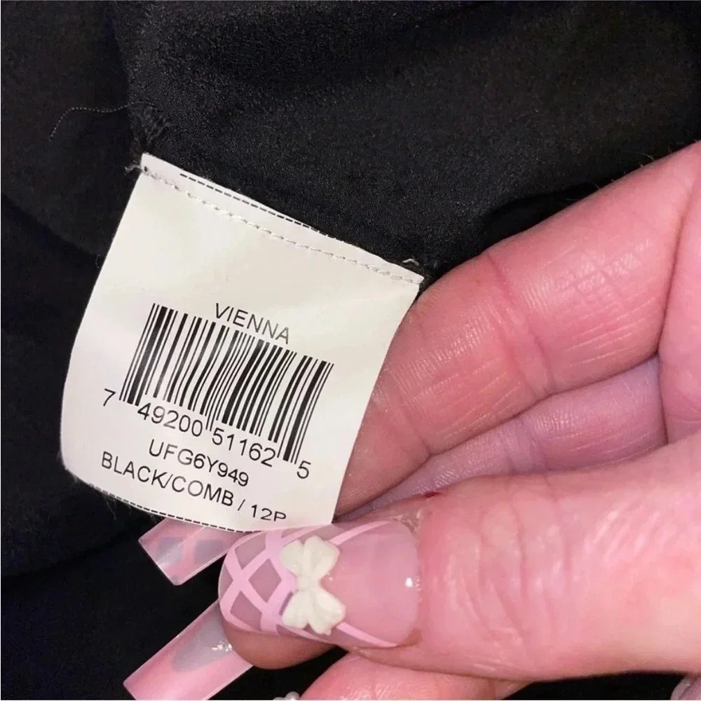 BCBGMAXAZRIA VIENNA STRAPLESS SEQUIN TULLE OVERLAY MINI DRESS BLACK 12P - Picture 12 of 15